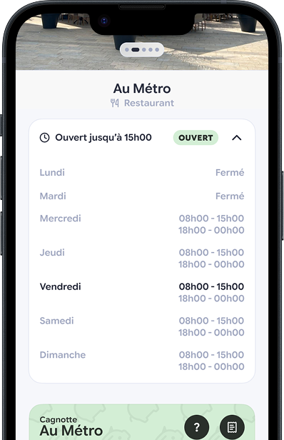 Horaires d'ouverture du commerce dans sa fiche